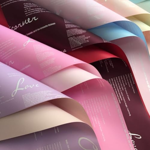 10 Blatt Dekoration Geschenkpapier Wasserdicht Floristenverpackungspapier, Blumenpapier, Verwendung für Geschenkverpackungen Blumen Kunst und Handwerk Blumenstrauß Papier Geschenkpapier (5 Farben)
