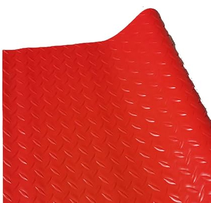 PVC-Garagenbodenrolle Red 1.5×2m, rutschfeste Gummi-Garagenbodenmatte, Gummimatte Mit PVC für den Autoboden, Parkplatz, rutschfeste Textur