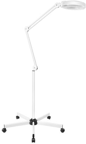 8X Lupenlampe Lupenlampe Mit Licht Lupe mit licht und ständer mit 120 LED-Perlen, Kosmetik Lamp mit Rollen - Für Kosmetikerinnen, Stickerinnen, Zahnärzte, Nageltechniker usw.