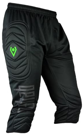 Rehab 3/4 Torwarthose Schwarz – Profi-Schutz mit Polsterung für Erwachsene (Größe 164) – Ideale Unterziehhose für Fußball-Training & Match