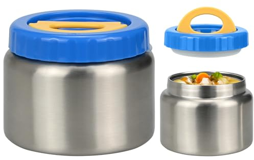Smlper termobehållare för mat 250 ml/350 ml rostfritt stål barnbehållare med dubbla lock, bärbar termisk matbehållare, grisolerande och vakuumisolerad