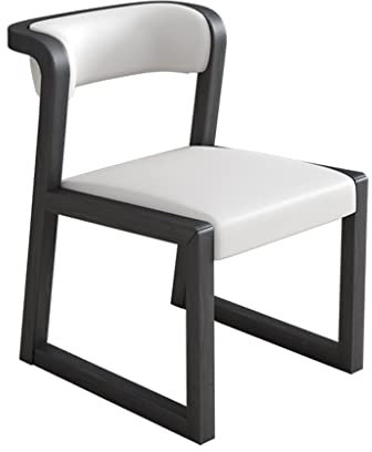 Esszimmerstühle im Landhausstil mit Armlehnen, Holzstühle mit Sitz- und Rückenlehnenkissen aus PU-Leder, Bequeme breite Sitzfläche für Wohnzimmer und Konferenzraum (schwarzer Stil 1)