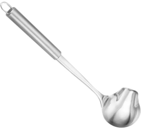TOPPERFUN Cucchiaio Per Salsa in Acciaio Con Beccuccio Versatore Mestolo Per Zuppa e Portata Lavabile in Lavastoviglie Design Moderno