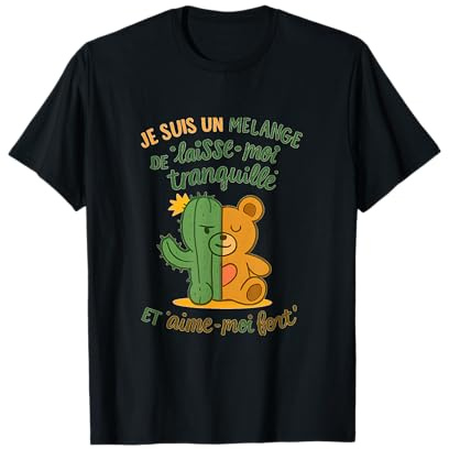 Cactus Ours Peluche Double Personnalite Humour Drole T-Shirt