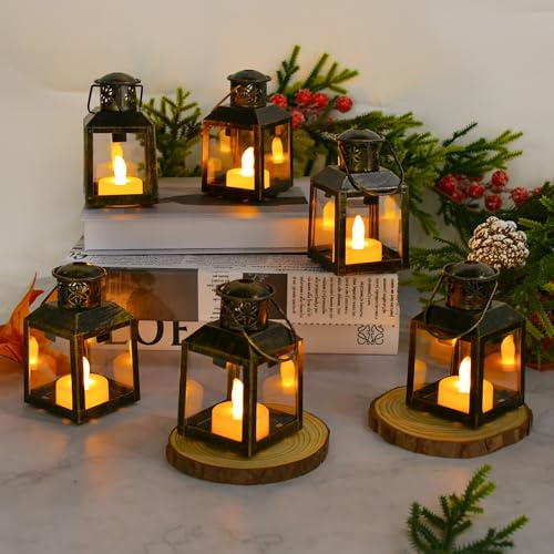 Lot de 6 Mini Lanternes Décoratives à LED Suspendues pour Décoration de Table, Style Marocain, pour Noël, Halloween, Mariage