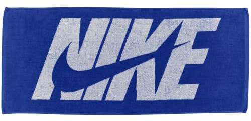 Nike Jacquard Towel Medium Graphic Sporthandtuch Fitness Training Gym Handtuch, White/Game Royal/White, One Size
