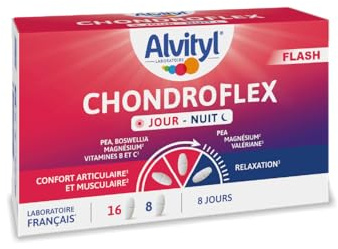 ALVITYL – Chondroflex Jour Nuit – Boswelia – Formule Flash - Double action : jour & nuit – Confort articulaire et musculaire – relaxation - 8 Jours