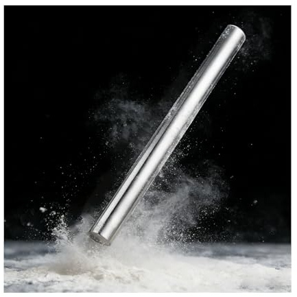 Mattarello in Acciaio Inossidabile, Mattarello Antiaderente, Rotolo di Pasta Dritta, Lavabile in lavastoviglie, Perfetta per Pizza, Biscotti, Pasta Fresca, 28 cm
