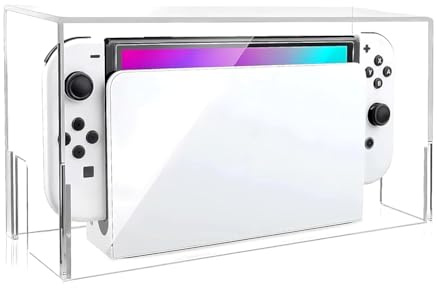Hipzeepo Pour Switch/OLED Dock Housse de Protection Transparente Contre la Poussière Boîte D'Affichage Étanche et Anti-Poussière (Uniquement la Housse)
