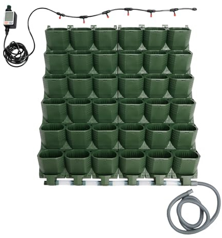 Endingfuny 36 piezas de macetas de pared verticales con sistema de riego automático - Soporte de pared para macetas - Macetas colgantes de pared - Macetas de pared para jardín, terraza