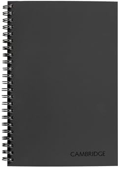 Cambridge Limited Business Notebook with QuickNotes, Legal Ruled Paper, 5 x 8, 80 Sheets, Flexible Soft Touch Cover, Wirebound, Gray (06096)