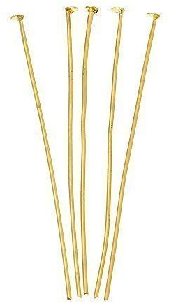 Bacabella 21372 Kopfstifte 50mm lang Kopf 2mm Gold (50 Stück)