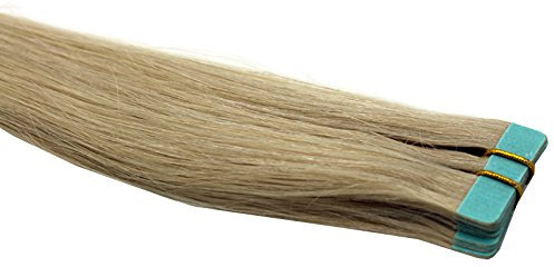 Tape In/On 100% Echthaar Remy Hair Extensions Haarverlängerung 2,5g / Tresse (50cm - 10 Tressen - #613 Helllichtblond)