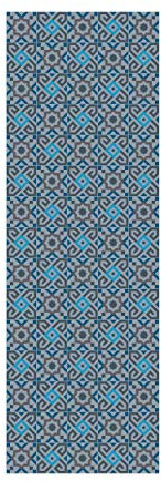 Doge Milano Küchenläufer, 100% Made in Italy, Schmutzabweisender Teppich mit Digitaldruck, Rutschfester und waschbarer Läufer, Geometrisches Muster - Dante, 140x52 cm