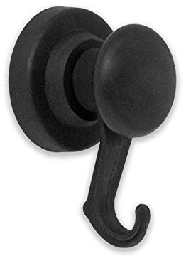 Rubber Coated Neodymium Magnet with Swivel Hook for Holding Rope, Wires and Clothing - 43mm dia