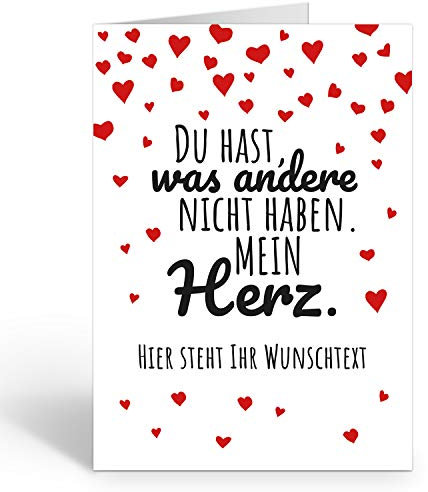Große Ich Liebe Dich XXL-Karte zum Aufklappen (DIN A4) PERSONALISIERT - Mein Herz modern vintage - mit Umschlag/Edle Design Klappkarte/Geburtstag/Valentinstag/Extra Groß/Gutschein