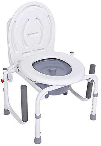 YFF-Toilettenstühle Toilettenrahmen Klappbarer Toilettenstuhl | Nachtstuhl Toilettensitz mit Armlehnen Bad Sicherheitsrahmen Duschstuhl Höhenverstellbar für ältere Menschen, Erwachsene max. 150 kg