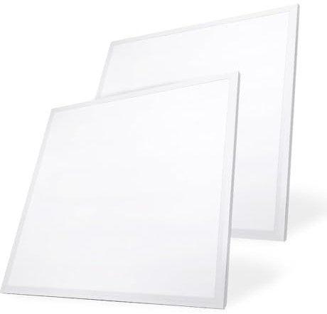 M Ledme - Pack de 2 Panneaux LED 60x60 cm 42W, Blanc Froid 6000K, 4200 lumens, Driver Inclus, Encastrable, Idéal pour les bureaux. Facile à assembler. LM5314.