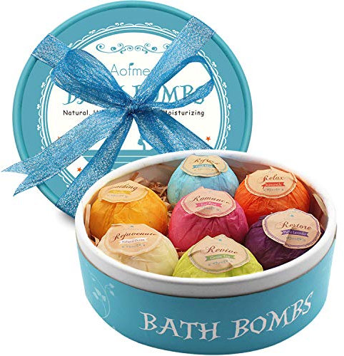 7 Bombe da bagno, Sali da Bagno, Fatto a Mano, Effervescente, Rigenerante e Idratante per la pelle, Idee Regalo Natale, Compleanno, San Valentino, Festa Della Mamma, per Donna, Uomo, Bambini, Relax