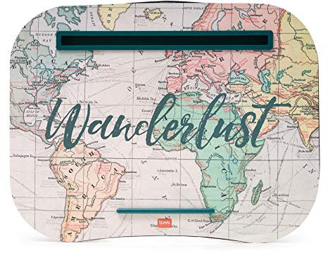 Legami - Support pour Ordinateur Portable, 44x33,5 cm, Plateau pour Ordinateur Portable, Support pour Tablette à Fente, Thème de Voyage, Coussin Souple avec Rembourrage, Poignée Latérale