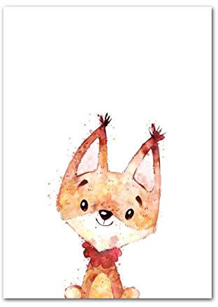 LCSLDW Leinwanddruck Cartoon Tier Kinderzimmer Wandkunst Leinwand Malerei Nordic Poster Und Drucke Wandbild Baby Kinderzimmer Dekor, Wie Gezeigt, 50X70Cm Ohne Rahmen