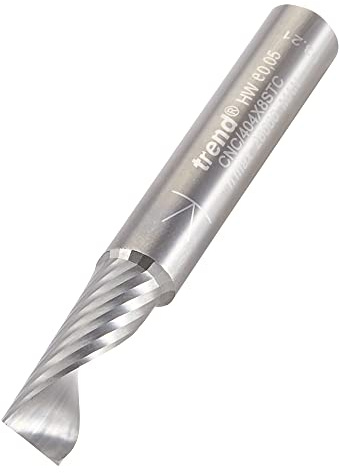 Trend O Flute Spiral Up-Cut Router Cutter, 8mm Shank, 8mm Cut Dia | Solid Tungsten Carbide Router Cutter For CNC Use, With 8mm Cut Dia And 22mm Cut Length, CNC/404X8STC