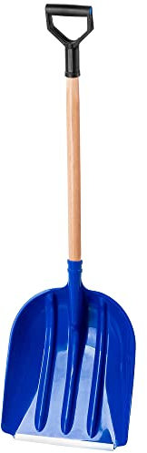KADAX Schaufel, Sandschaufel mit langem Stiel aus Holz, Spaten mit D-Griff, Schneeschaufel, Gartenspaten mit abgerundeten Rändern, Erdschaufel (Kunststoff)