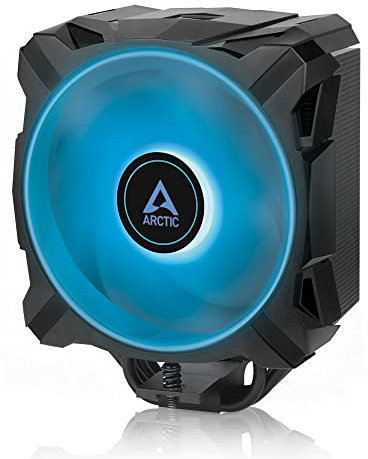ARCTIC Freezer i35 RGB - Single-Tower-CPU-Kühler mit RGB, Intel spezifisch, druckoptimierter 120 mm P-Lüfter, 200-1700 RPM, 4 Heatpipes, inkl. MX-5 Wärmeleitpaste - Schwarz