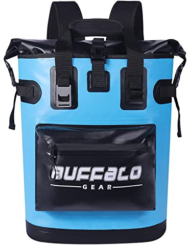 Buffalo Gear Kühlrucksack, 18 l, auslaufsicher, isoliert, für Picknick, Strand, Camping, Wandern, Park, Angeln (blau)