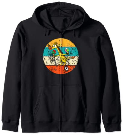 Giraffe Eis Fahrradmotiv Einrad Fahrrad Lustig Vintage Retro Kapuzenjacke