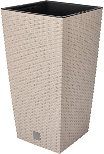 KOTARBAU® Rato Square Pot de fleurs avec pot intérieur pour fleurs et arbustes Mocca 50 cm