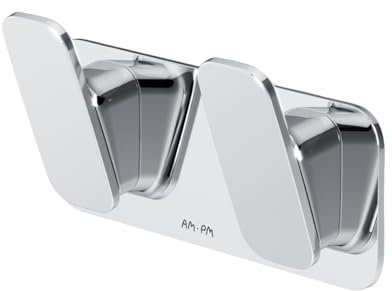 AM.PM Inspire 2.0 Wand-Doppelhaken für Handtücher - Handtuchhalter aus mattiertem Edelstahl, verchromt