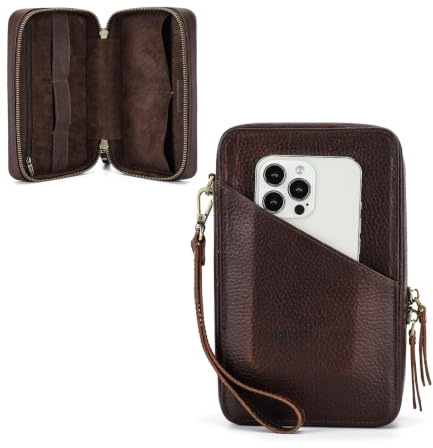 CONTACT'S FAMILY Kabel Organizer Tasche, Kabeltasche Organizer Leder, Tech Essentials Elektronischer Organizer, Tech Pouch, Tasche für Maus, Ladegeräte, Kabel