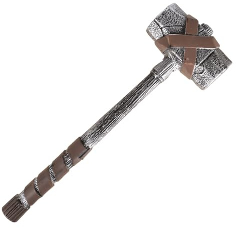 P'TIT Clown - 23288 - Marteau Factice - Accessoire Déguisement Thor, Viking - pour Compléter Costume Carnaval, Cosplay, Halloween - Fête Costumée - Plastique - 60 cm