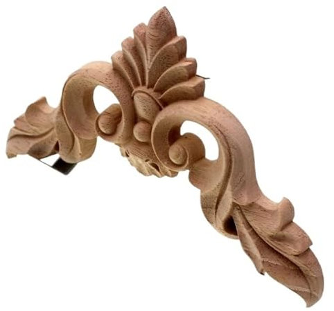 BLacOh Zierleisten Holz 2 Stück Holzschnitzerei Blume for Möbel, Tür, kleine Heimdekoration, Kunsthandwerk, Figuren, Miniaturen, Zubehör Holzornamente (Color : 20cm, Size : 8PC)