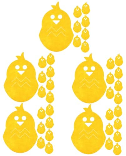 MAGICLULU 40 Stk Küken Bestecktasche osterdekoration ostern dekoration Ostern Tischdeko günstig backdecor ostern Gelbe Bestecktasche Esstisch gefühlt Grat Hase Bankett Hähnchen Vlies