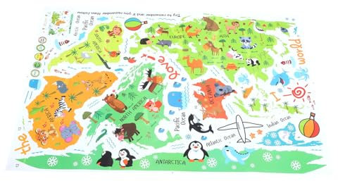 TOYANDONA skz-Aufkleber dekorativer Aufkleber Weltkartenwand Weltkarte Wandkunst pädagogisches Wandtattoo schickes Wandtattoo Tierweltkarte Aufkleber Karikatur schmücken Hintergrund