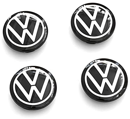 Volkswagen 10A071213A Radnabenkappen (4 Stück) Nabenkappen dynamisch VW Logo Radkappen