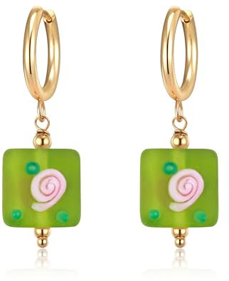 EVER FAITH Orecchini a forma di fiore di rosa in vetro, per donna, vintage, graziosi fiori, a goccia, orecchini in vetro viola, Vetro