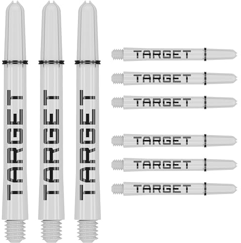 TARGET Darts Pro Grip Tag Shaft (9-pack) multipack axlar, professionella darttillbehör, dartaxelset – svart och vit, medellängd (47,5 mm)