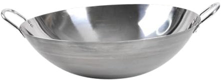 DimyFew Wok para Asar Wok Chino, Utensilios para Wok, Olla Caliente, Olla Multiusos, Wok de Fondo Redondo, Sartén Tradicional para Cocinar en Ca, 50cm