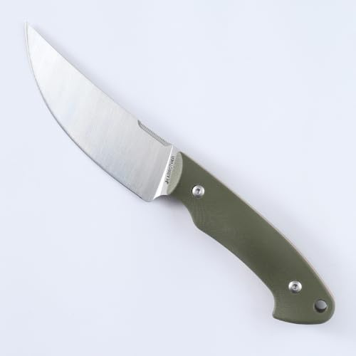 JEABROTHER 9CR18-Stahl Feststehendes Outdoor-Messer – Fruchtmesser, Kydex-Scheide – Hochwertiges Gerademesser für den Wildniseinsatz (Grün)