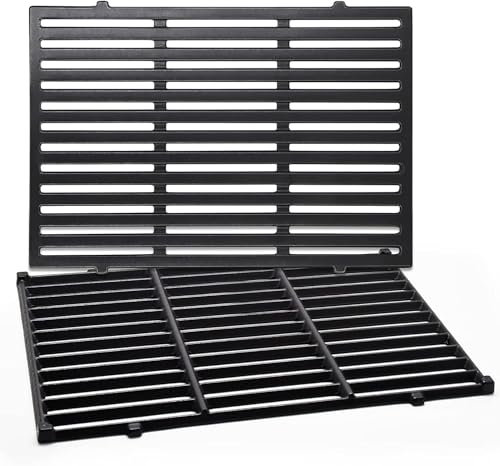 BBQ-Yummy Gusseisen Grillrost für Weber Spirit 300 Series, 44,5 x 30,3cm Gussrost Ersatz für Weber I & II Spirit E/S 310, 320, 330, Genesis Silber/Gold B/C Ersatzteile Gasgrills für Weber 7638
