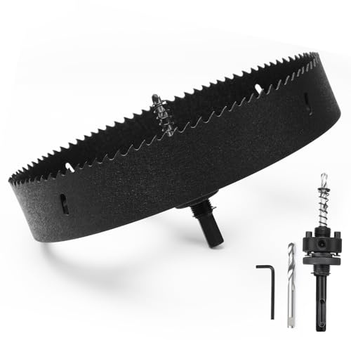 Hole Saw 280 mm, Bi-Metal Hole Saws with SDS Plus Shank and Hexagonal Shank Set Drill Bit for Wood, Plaster, Thin Metals, Plastics