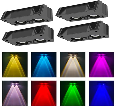 Claymo Solar Outdoor Lights 4 Pack Solar Fence Lights IP65 Waterproof Wall Lights with 12 Lighting Modes for Outside Garden Deck Fence Front Door Yard Railing
