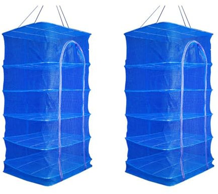 CENMEN 2 redes de malla de 5 capas para colgar al sol para deshidratar alimentos, verduras, hierbas, peces, tendederos de secado