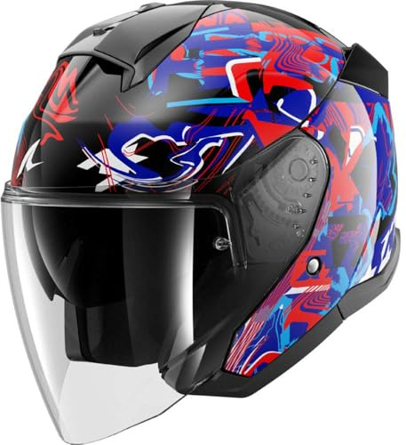SHARK, Jet Motorradhelm SKWAL JET PRANZ Black Blue Red KBR, M