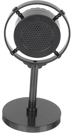 VICASKY Modello Nero Vintage di Microfono Facile da Trasportare Tenere in ABS come Oggetto di Scena per Performance Sul Palco o Decorazione la Casa