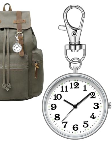 Palaufr Clip de montre, porte-clés de montre | Clip rond sur boucle de clé de montre de poche,Pendentif de montre, breloque de sac de montre à Clip élégante et exquise pour les familles, les vacances,