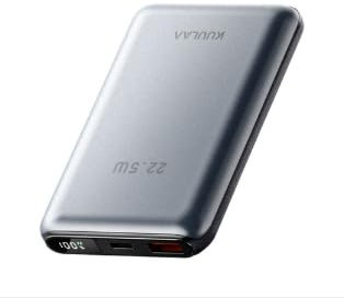 Kuulaa Mini Powerbank, 10000mAh 22,5W Klein Schnellladefunktion Power Bank 1 USB-C, 1 USB-A Externe Handyakkus LED Display, Akkupack für iPhone 16 15 14 13 Xiaomi Samsung iPad und mehr